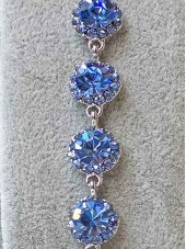 Halo Crystal Bracelet - Light Blue / Silver